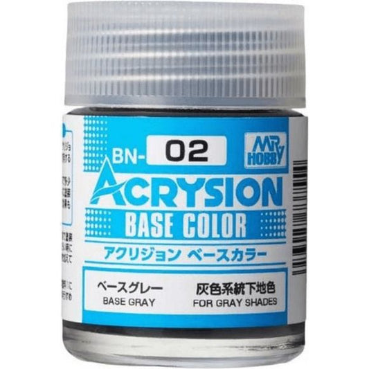 GSI Creos MR. Hobby Acrysion BN02 Base Gray 18mL Acrylic Paint | Galactic Toys & Collectibles
