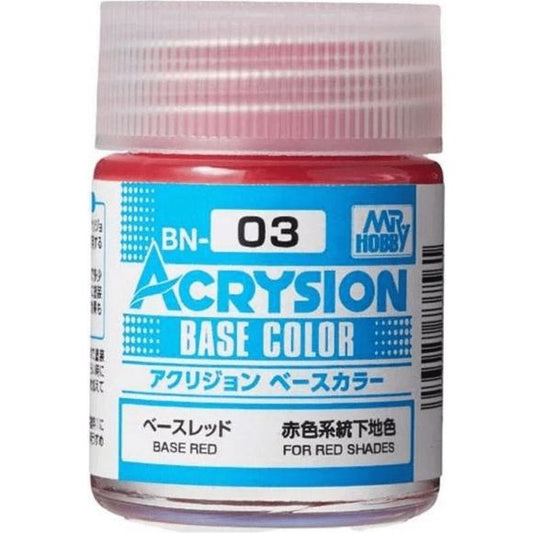 GSI Creos MR. Hobby Acrysion BN03 Base Red 18mL Acrylic Paint | Galactic Toys & Collectibles