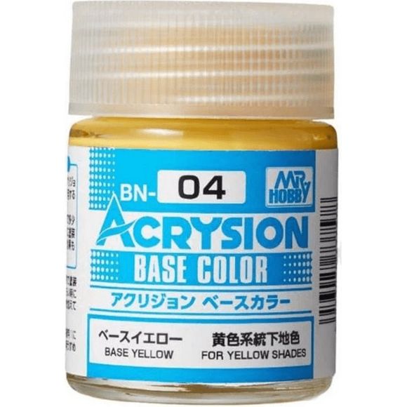 GSI Creos MR. Hobby Acrysion BN04 Base Yellow 18mL Acrylic Paint | Galactic Toys & Collectibles