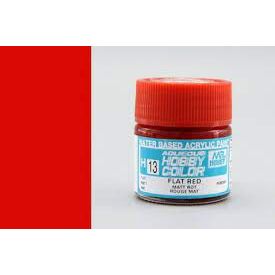 GSI Creos MR. Hobby Aqueous H13 Flat Red 10mL Flat Paint | Galactic Toys & Collectibles