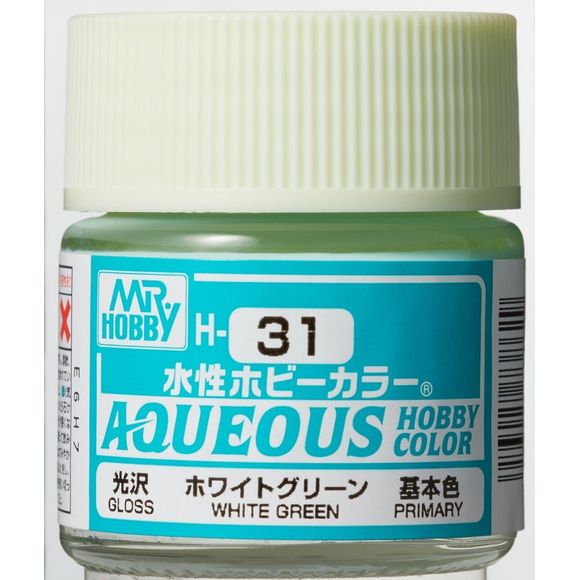 GSI Creos MR. Hobby Aqueous H31 White Green 10mL Gloss Paint | Galactic Toys & Collectibles
