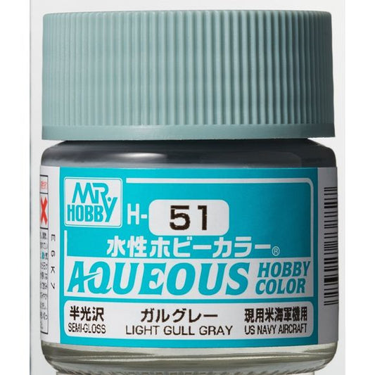 GSI Creos Mr. Hobby Mr Color Aqueous H51 USN Light Gull Gray 10mL Gloss Paint | Galactic Toys & Collectibles