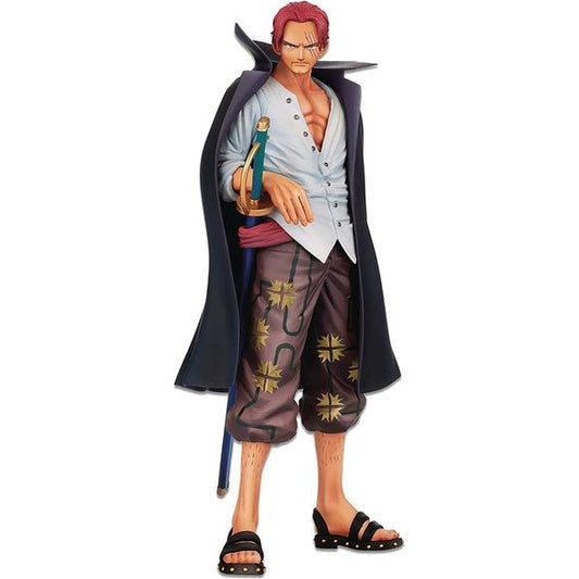 From the One Piece anime, the Banpresto Chronicle Master Stars Shanks is here and ready for action. Standing around 10 inches tall, Shanks rests his arm on his hilt with a serious gaze. 10.24 inches (26cm) tall.