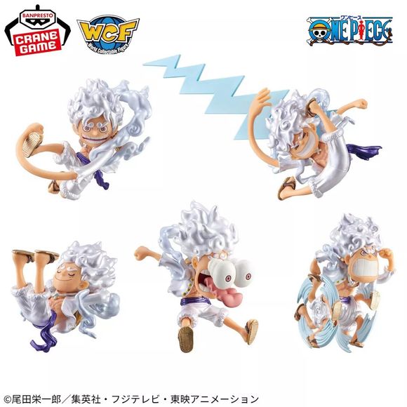 Bandai Spirits Banpresto is proud to announce their newest release Monkey D. Luffy Gear 5 Special Metallic Color Ver.! Standing nearly 3 inches tall, Monkey D. Luffy Gear 5 is seen in a variety of popular poses. Be sure to collect this and enhance your display with other incredible WCF! You will receive one at random in a blind box.

World Collectable Figure is a palm-sized treasure you can fit in your hand and display in all kinds of small spaces!