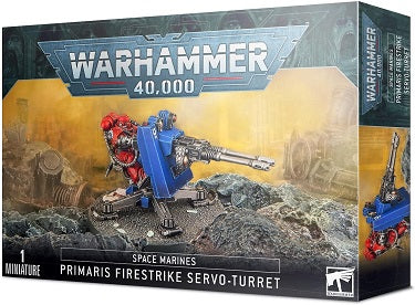 This kit builds one Firestrike Servo-turret. It is supplied with a choice of weapons and comes in 28 plastic components. It comes with an 80mm round base.