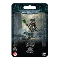 This kit contains 18 components and a 50mm round base, allowing you to build a Necron Cryptek armed with a staff of light and Canoptek cloak.