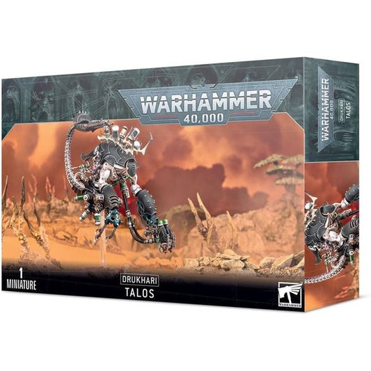 This multi-part plastic kit contains 89 components with which to make one Drukhari Talos Pain Engine or one Cronos Parasite Engine.