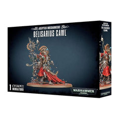 This multi-part plastic kit contains the components necessary to assemble Belisarius Cawl, Prime Conduit of the Omnissiah. Belisarius Cawl comes as 42 components, and is supplied with a Citadel 105mm x 70mm Oval base.