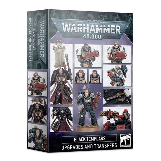 This upgrade sprue contains:

Shoulder Pads
12x Mk X Tacticus Armour shoulder pads (including 2x for use with Sword Brethren/unit leaders)
6x Mk X Gravis Armour shoulder pads
1x Mk VI power armour shoulder pad

Vehicle Upgrades
1x multi-melta for use with Black Templars vehicles
6x components for use with decorating vehicles, including 5x Black Templar Icons and 1x relic sword/chassis decoration weapon.

Relics
Components specifically designed to represent six of the Relics available to the Black Templars C