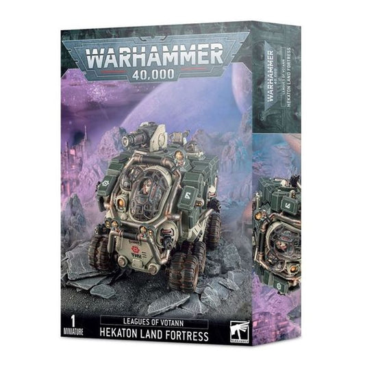 This multipart plastic kit builds one Hekaton Land Fortress. This kit comprises 88 plastic components and 5 clear plastic components, and is supplied with a Leagues of Votann Transfer Sheet with 555 numerals, runes, and markings for prominent Leagues. This miniature is supplied unpainted and requires assembly – we recommend using Citadel Plastic Glue and Citadel Colour paints.