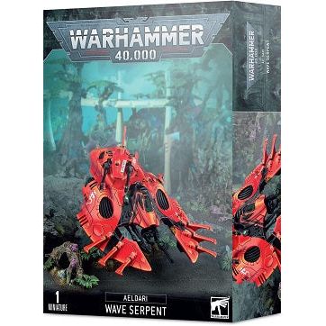 This boxed set contains 1 multi-part plastic Aeldari Wave Serpent