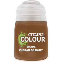The familiar Citadel Shade color in a new formulation, 18ml paint pots. Specifications. Color Fuegan Orange. Capacity 18 ml. Weight 0.072 lbs