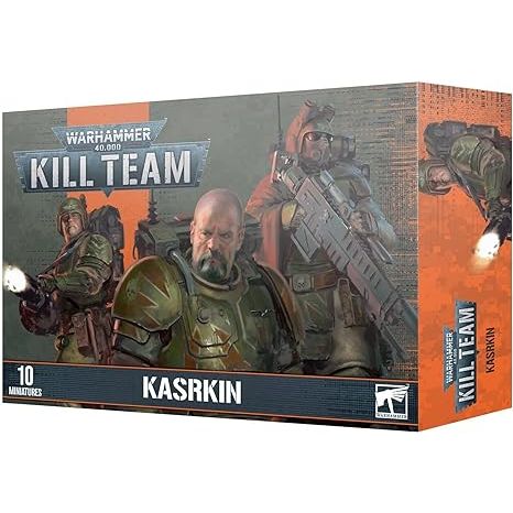 Amongst the storied regiments of Cadia, the Kasrkin are lauded as the elite of the elite. These special operatives are trusted with more potent weaponry, such as high-powered hot-shot lasguns, and equipped with thicker carapace armour than their peers. The Kasrkin are peerless shots and battle-tested killers – disciplined and professional, they are equal or superior to any unaugmented warrior of the Imperium.

This multipart plastic kit builds a squad of 10 Kasrkin, Cadia's unmatched special forces. These m