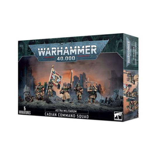 This multipart plastic kit builds a Cadian Command Squad. This kit comprises 123 plastic components, and is supplied with 5x Citadel 28.5mm Round Bases. Also included is an Astra Militarum Infantry Transfer Sheet, with 597 transfers featuring numerals, squad markings, and Cadian regimental heraldry. These miniatures are supplied unpainted and require assembly – we recommend using Citadel Plastic Glue and Citadel Colour paints.