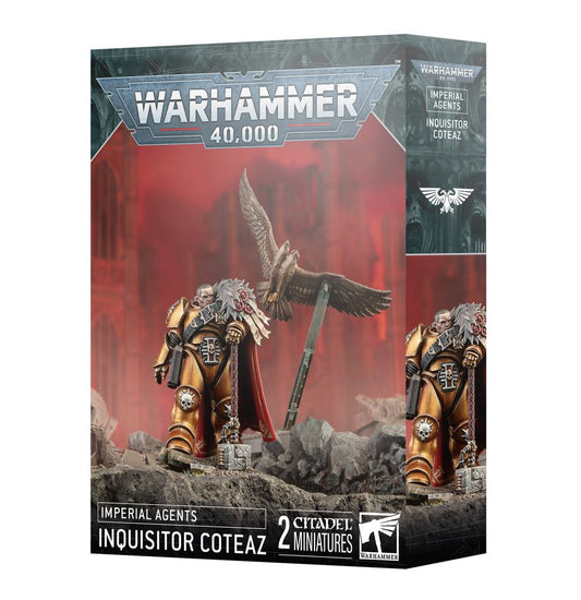 This plastic kit builds one Inquisitor Coteaz miniature. This kit comprises 20 plastic components and two 40mm Round Bases. The miniatures are supplied unassembled and unpainted – we recommend using Citadel Plastic Glue and Citadel Colour paints.