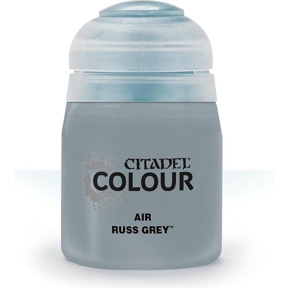 This paint pot contains .8 fl oz of Russ Grey. This watercolor based paint is intended to be used with an airbrush.