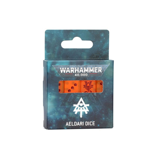 Contents:
– 16x square-cornered D6 dice, each measuring 16x16x16mm. Each die is in the color of the Aeldari faction, and has the Aeldari symbol.