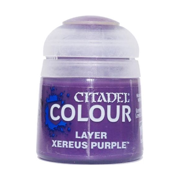 Citadel Layer paints are high quality acrylic paints, and with 70 of them in the Citadel Paint range, you have a huge range of colours and tones to choose from when you paint your miniatures. They are designed to be used straight over Citadel Base paints (and each other) without any mixing. By using several layers you can create a rich, natural finish on your models that looks fantastic on the battlefield. This pot contains 12ml of Xereus Purple, one of 70 Layer paints in the Citadel Paint range. As with al