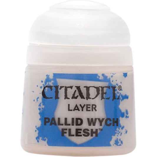 Pallid Wych Flesh is a Citadel Layer paint. Citadel Layer paints are high quality acrylic paints, and with 70 of them in the Citadel Paint range, you have a huge range of colours and tones to choose from when you paint your miniatures. They are designed to be used straight over Citadel Base paints (and each other) without any mixing. By using several layers you can create a rich, natural finish on your models that looks fantastic on the battlefield. This pot contains 12ml of Pallid Wych Flesh, one of 70 Lay