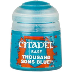 Citadel Base paints are high quality acrylic paints specially formulated for base coating your miniatures quickly and easily. They are designed to give a smooth matte finish over black or white undercoats with a single layer. This pot contains 12ml of Thousand Sons Blue, one of 34 Base paints in the Citadel Paint range. As with all of our paints, it is a non-toxic, water-based acrylic paint designed for use on plastic, metal, and resin Citadel miniatures