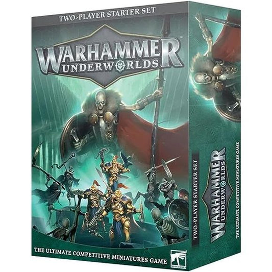 The Mirrored City of Shadespire is a nightmare plane of illusion and madness, an ever-changing labyrinth of endless stairs, cramped streets, and soaring archways. Dare you enter and claim the glory that awaits?

This starter set is the ideal way to get into Warhammer Underworlds. With two complete warbands, the full rules, and all of the dice, tokens, and boards that you need to play the game, there is no better choice to begin your adventures in the ultimate competitive miniatures game.

The warband-specif