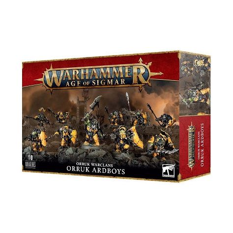 This multipart plastic kit builds 10 Orruk Ardboyz. This kit comprises 98 plastic components, and comes with 10x Citadel 32mm Round Bases. These miniatures are supplied unpainted and require assembly – we recommend using Citadel Plastic Glue and Citadel Colour paints.