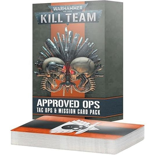 Kill Team is a fast-paced game of skirmish battles, and this deck helps set up your matched play missions just as quickly – while offering plenty of variety for pick-up-and-play games. The cards in this deck allow you to combine three mission types with nine standard killzone maps, or 10 Close Quarters maps – plus 27 Tac Ops cards, covering every archetype, and two alternate Tac Ops cards for Close Quarters games.

The included leaflet provides a range of ways to generate each aspect of your game, from rand