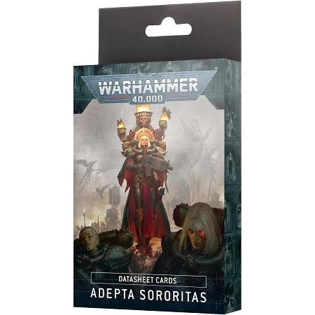 Contents:
- 1x Army Rule Card
- 30x Adepta Sororitas Datasheet Cards
- 4x Combat Patrol Datasheet Cards

All cards measure 161.5mm by 107.1mm and feature a bronze edge.