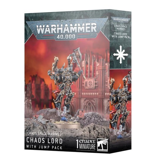 This kit builds one Chaos Lord with Jump Pack miniature. This multipart kit comprises 26 plastic components and a Citadel 40mm Round Base. The miniature is supplied unassembled and unpainted – we recommend using Citadel Plastic Glue and Citadel Colour paints.