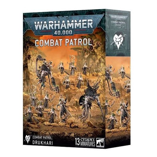 Release Date 10/11/2025
This boxed set builds 13 multipart plastic Drukhari miniatures:
– 1x Haemonculus
– 1x Cronos (which can alternatively be built as a Talos)
– 1x Talos (which can alternatively be built as a Cronos)
– 10x Wracks
This kit comprises 361 plastic components, 11x Citadel 25mm Round Bases, 2x Large Flying Bases, and 2x Ball Top Flying Stems. These miniatures require assembly and are supplied unpainted – we recommend using Citadel Plastic Glue and Citadel Colour paints.