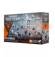 This multipart plastic kit builds a squad of 10 Pathfinders with three accompanying drones for use in games of Kill Team or with T’au Empire armies in Warhammer 40,000.
This set comprises 183 plastic components and is supplied with 10x Citadel 25mm Round Bases, 3x Citadel Small Flying Bases, 1x Citadel Long Flying Stems, and 2x Citadel Small Flying Stems. This set also includes 1x T’au Empire Infantry Transfer Sheet containing 185 high-quality waterslide transfers for you to use to decorate your models.

Th