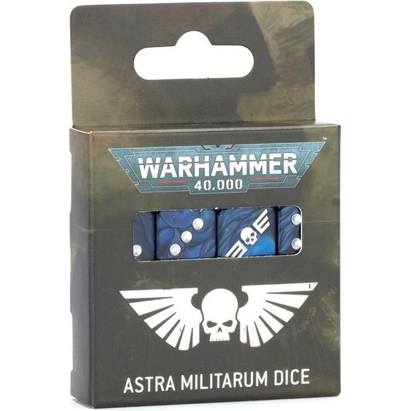 Contents:
– 16x square-cornered D6 dice, each measuring 16x16x16mm. Each die is in the color of the Astra Militarum faction, and has the Astra Militarum symbol.