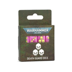 Contents:
– 16x square-cornered D6 dice, each measuring 16x16x16mm. Each die is in the color of the Death Guard faction, and has the faction symbol.