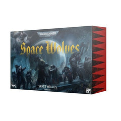 This product has a launch date of 6/7/2025.
This box builds the core of a new Space Wolf army, or an expansion for your existing collection. The set includes the following multipart plastic miniatures:
– 1x Wolf Guard Battle Leader
– 1x Wolf Priest
– 3x Wolf Guard Headtakers with 3x Hunting Wolves
– 10x Blood Claws
– 10x Grey Hunters

Also included:
– Codex Supplement: Space Wolves
– a 104-page hardback book with soft-touch lamination, cover artwork unique to this boxed set with gold foil blocking, and a bl