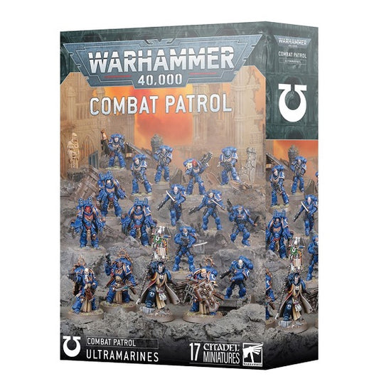 Release Date 11/08
This boxed set builds 17 multipart plastic Ultramarines miniatures:
– 1x Chief Librarian Tigurius
– 3x Aggressor Squad miniatures
– 3x Bladeguard Veteran Squad miniatures
– 5x Reiver Squad miniatures
– 5x Intercessor Squad miniatures
– 1x Ultramarines Upgrade Frame
This kit comprises 520 plastic components, 10x Citadel 32mm Round Bases, and 7x Citadel 40mm Round Bases. These miniatures require assembly and are supplied unpainted – we recommend using Citadel Plastic Glue and Citadel Colour