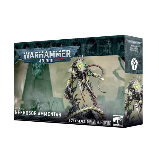 Release date 1/24/2026
This multipart plastic kit builds Nekrosor Ammentar. This kit comprises 29 plastic components and 1x Citadel 80mm Round Base. This miniature requires assembly and is supplied unpainted – we recommend using Citadel Plastic Glue and Citadel Colour paints.