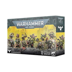 Launch day 9/13/2025
This multipart plastic kit builds 12 Kommandos. This kit comprises 150 plastic components, 10x Citadel 32mm Round Bases, 2x Citadel 25mm Round Bases, and 1x Ork Transfer Sheet containing 438 high-quality waterslide transfers to decorate your miniatures.

These miniatures require assembly and are supplied unpainted – we recommend using Citadel Plastic Glue and Citadel Colour paints.