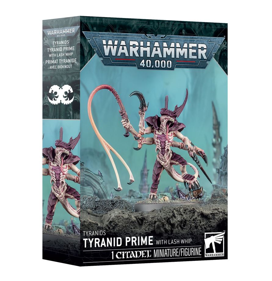 Release Date 3/21/2026
This multipart plastic kit builds one Tyranid Prime with Lash Whip. This kit comprises 13 plastic components and 1 Citadel 50mm Round Base. This miniature requires assembly and is supplied unpainted – we recommend using Citadel Plastic Glue and Citadel Colour paints.
