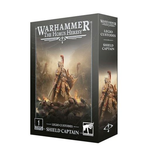 Release Date 4/25/2026
This multipart plastic kit builds one Shield Captain. Contents:
– 24 plastic components
– 1 Citadel 40mm Round Base
– 1 construction guide

This miniature requires assembly and is supplied unpainted. We recommend:
– Citadel Tools: Super Fine Detail Cutters
– Warhammer Colour Plastic Glue
– Citadel Colour paints