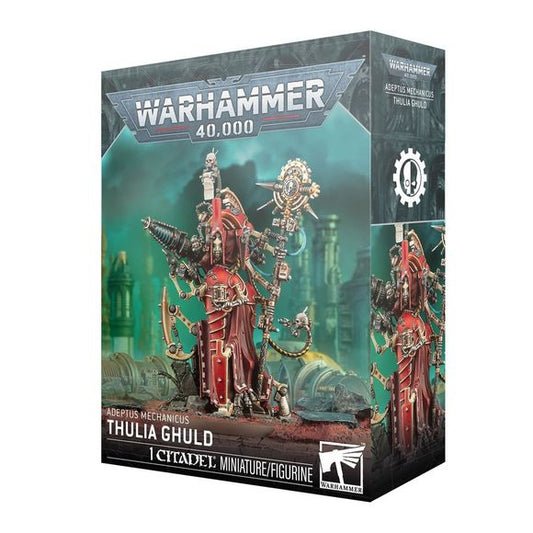 Release date  04/18/2026
The multipart plastic kit builds Thulia Ghuld. Contents:
– 37 plastic components
– 1 Citadel 80mm Round Base
– 1 construction guide

This miniature requires assembly and is supplied unpainted. We recommend:
– Citadel Tools: Super Fine Detail Cutters
– Warhammer Colour Plastic Glue
– Citadel Colour paints
