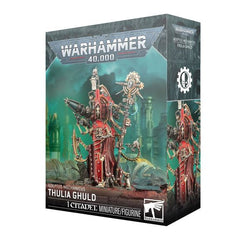 Release date  04/18/2026
The multipart plastic kit builds Thulia Ghuld. Contents:
– 37 plastic components
– 1 Citadel 80mm Round Base
– 1 construction guide

This miniature requires assembly and is supplied unpainted. We recommend:
– Citadel Tools: Super Fine Detail Cutters
– Warhammer Colour Plastic Glue
– Citadel Colour paints