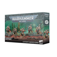 Release Date 04/18/2026
This multipart plastic kit builds 5 Hastarii. Contents:
– 73 plastic components
– 5 Citadel 32mm Round Bases
– 1 Adeptus Mechanicus Transfer Sheet
– 1 construction guide

The Adeptus Mechanicus Transfer Sheet features 320 high-quality waterslide transfers. These include Mechanicus symbols, along with warning sigils, numbers, and more to decorate your miniatures.

These miniatures require assembly and are supplied unpainted. We recommend:
– Citadel Tools: Super Fine Detail Cutters
– W