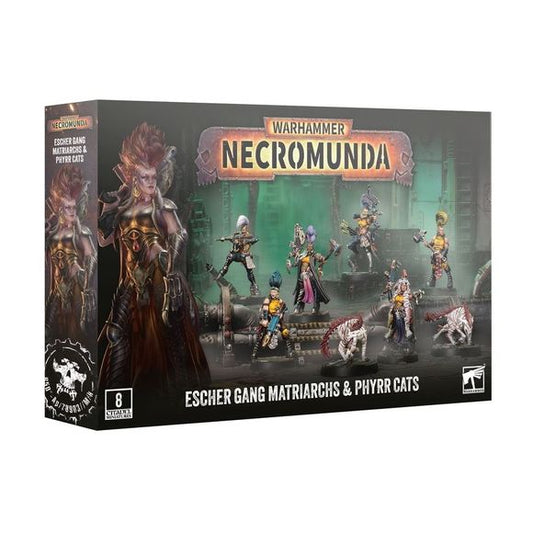 This multipart plastic kit builds 6 Escher Gang Matriarchs and 2 Phyrr Cats.