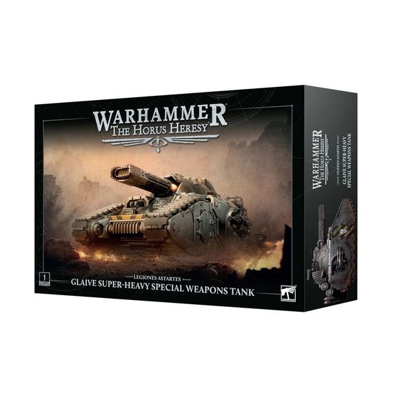 Release Date 4/4/2026
This multipart plastic kit builds a Glaive Super-heavy Special Weapons Tank. This kit comprises 226 plastic components. This miniature requires assembly and is supplied unpainted – we recommend using Citadel Plastic Glue and Citadel Colour paints.