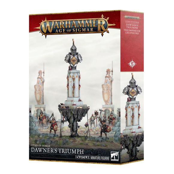 Release Date 5/30
This multipart plastic kit builds a Dawner's Triumph. 
Contents:
– 88 plastic components
– 1 Citadel 100mm Round Base
– 1 construction guide

This miniature requires assembly and is supplied unpainted. We recommend:
– Citadel Tools: Super Fine Detail Cutters
– Warhammer Colour Plastic Glue
– Warhammer Colour paints