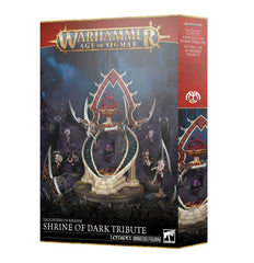 Release Date 4/11
This multipart plastic kit builds a Shrine of Dark Tribute. This kit comprises 30 plastic components and 1 Citadel 130mm Round Base. This miniature requires assembly and is supplied unpainted – we recommend using Citadel plastic glue and Citadel Colour paints.