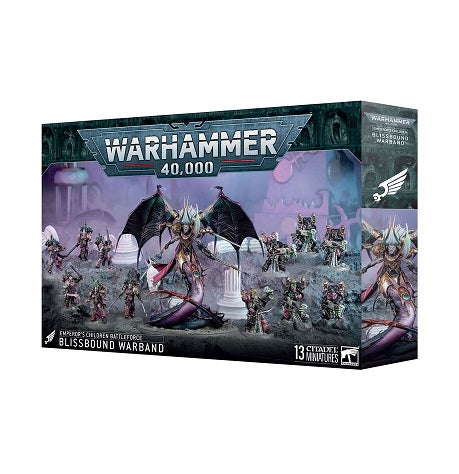 Release Date 11/28
This boxed set builds 13 multipart plastic Emperor's Children miniatures:
– 1x Fulgrim, Daemon Primarch of Slaanesh
– 6x Flawless Blades
– 6x Noise Marines
This kit comprises 226 plastic components, 1x Citadel 130mm Round Base, and 12x Citadel 40mm Round Bases. These miniatures require assembly and are supplied unpainted – we recommend using Citadel Plastic Glue and Citadel Colour paints.