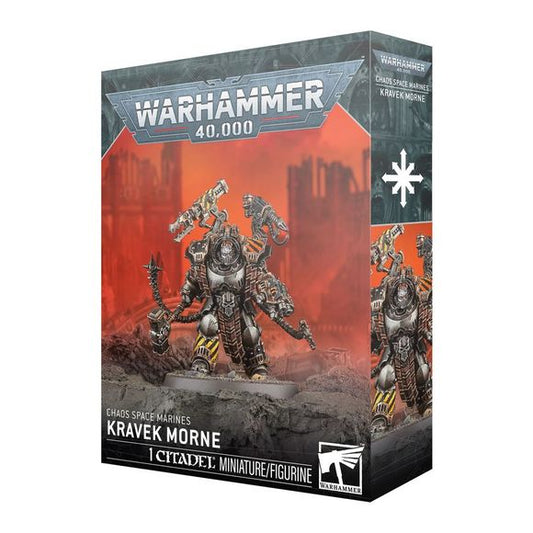 Release Date 04/18/2026
This multipart plastic kit builds Kravek Morne. Contents:
– 18 plastic components
– 1 Citadel 50mm Round Base
– 1 construction guide
This miniature requires assembly and is supplied unpainted. We recommend:
– Citadel Tools: Super Fine Detail Cutters
– Warhammer Colour Plastic Glue
– Citadel Colour paints