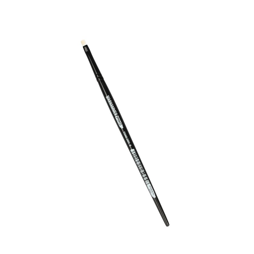 <p><strong>Warhammer Pro: Tone Drybrush Small</strong> from Games Workshop is a premium miniature painting brush designed for precise drybrushing, controlled highlights, and professional-looking finishes. Featuring soft synthetic bristles and a rounded brush head, this small drybrush allows hobbyists to apply subtle layers of color to raised surfaces while preserving darker details beneath. Ideal for highlighting faces, armor edges, weapons, fur, scales, cloth, and textured miniature details, it provides ex
