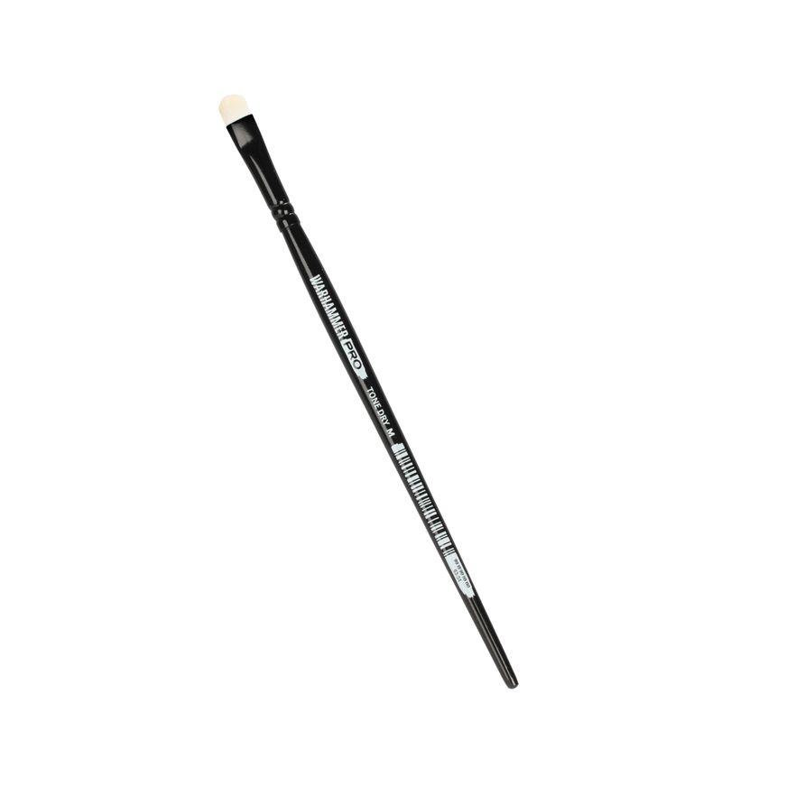 <p><strong>Warhammer Pro: Tone Drybrush Medium</strong> from Games Workshop is a premium miniature painting brush designed for smooth drybrushing, controlled highlights, and professional-looking finishes. Featuring soft synthetic bristles and a rounded brush head, this medium-sized drybrush allows hobbyists to gradually build layers of color across raised surfaces while preserving darker shadows and recessed details. Ideal for highlighting armor panels, weapons, vehicles, fur, scales, cloth, and textured ba